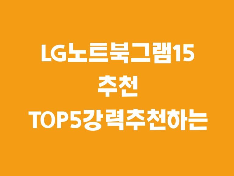 LG노트북그램15 추천 TOP5강력추천하는 필수 아이템5
