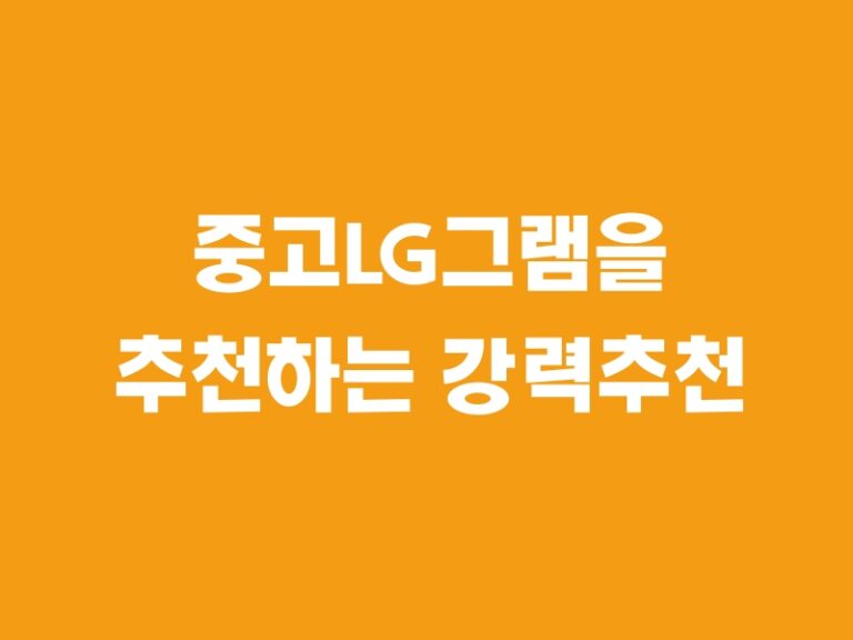 중고LG그램을 추천하는 강력추천 베스트 아이템 TOP5!