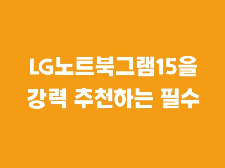 LG노트북그램15을 강력 추천하는 필수 아이템 TOP5!
