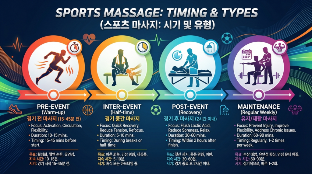 스포츠 마사지의 종류와 타이밍