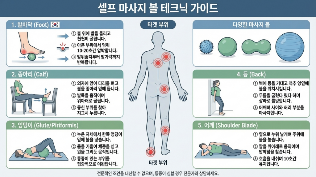 셀프 마사지 마사지볼 테크닉